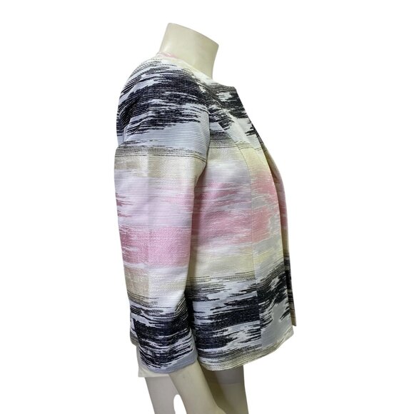 Kasper Womens Multicolored Texture‎ Open Front Blazer Jacket Size 6 - Picture 4 of 6